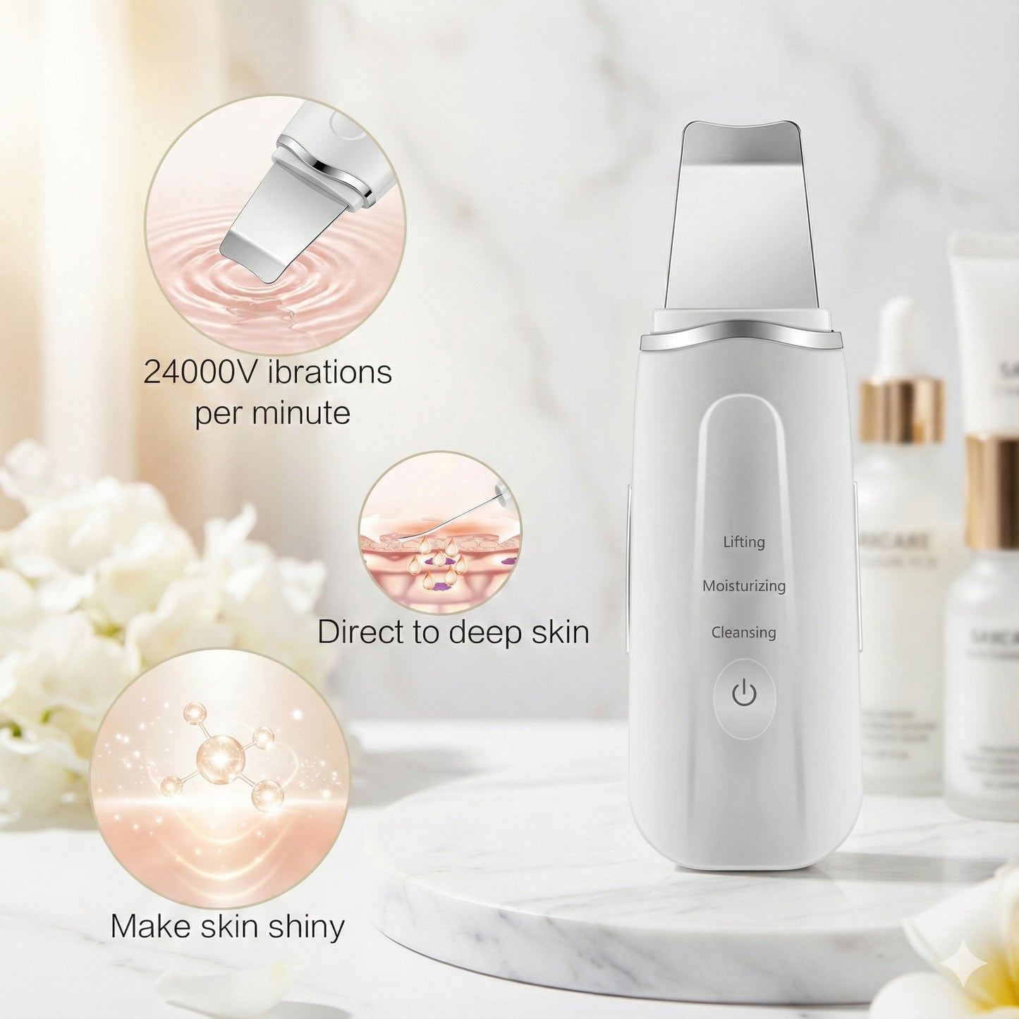 Ultrasonic Facial Cleanser with Pore Vacuum Device