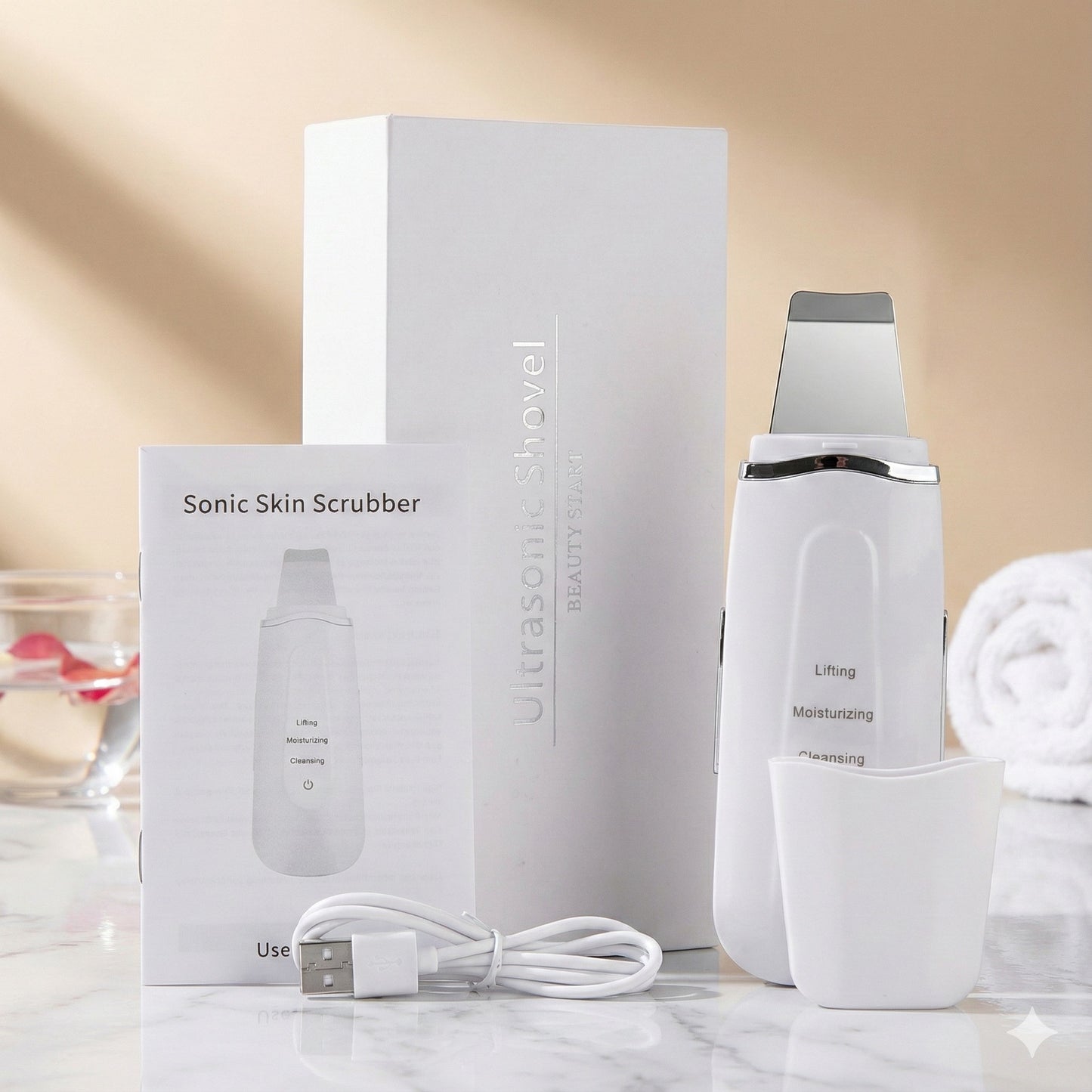 Ultrasonic Facial Cleanser with Pore Vacuum Device