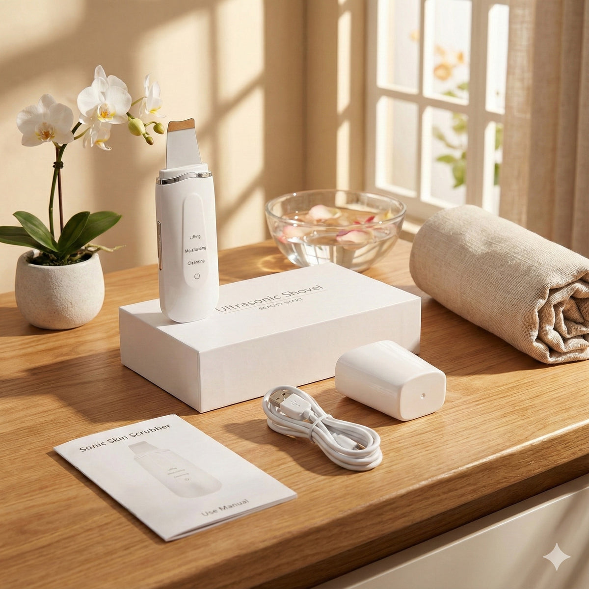 Ultrasonic Facial Cleanser with Pore Vacuum Device